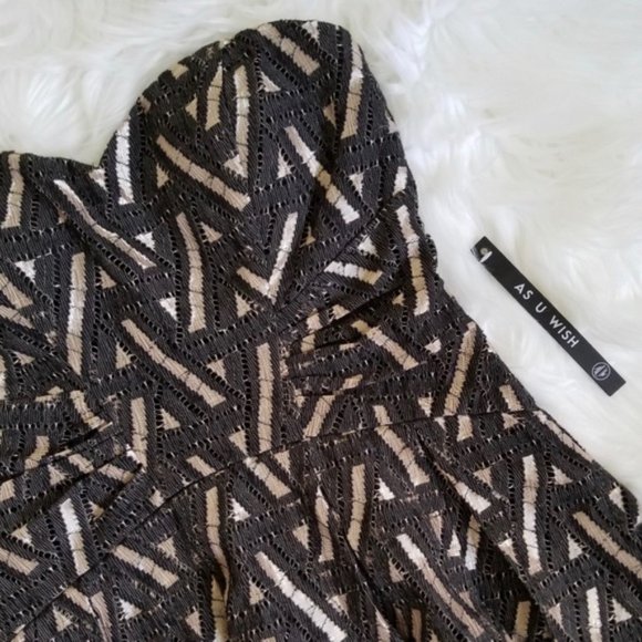 NWT As U Wish Strapless Lace Mini Dress Black XS - Picture 2 of 4